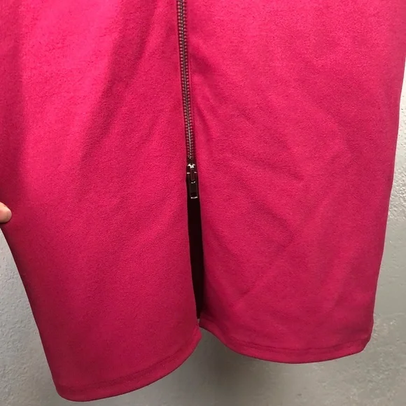 NEW LULU’S bodycon fitted exposed zipper hot pink Dress sexy Sz XS - Picture 10 of 14